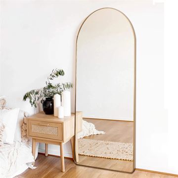 Speil med gullfarget ramme 75 x 180 cm